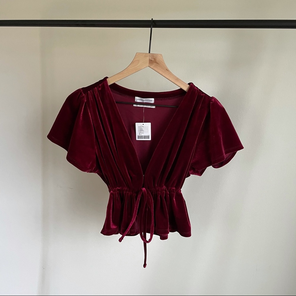 Urban Outfitters Cropped Velvet Top NWT